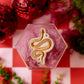 Metallic Gold Snake Embroidered (Iron-On) Patch