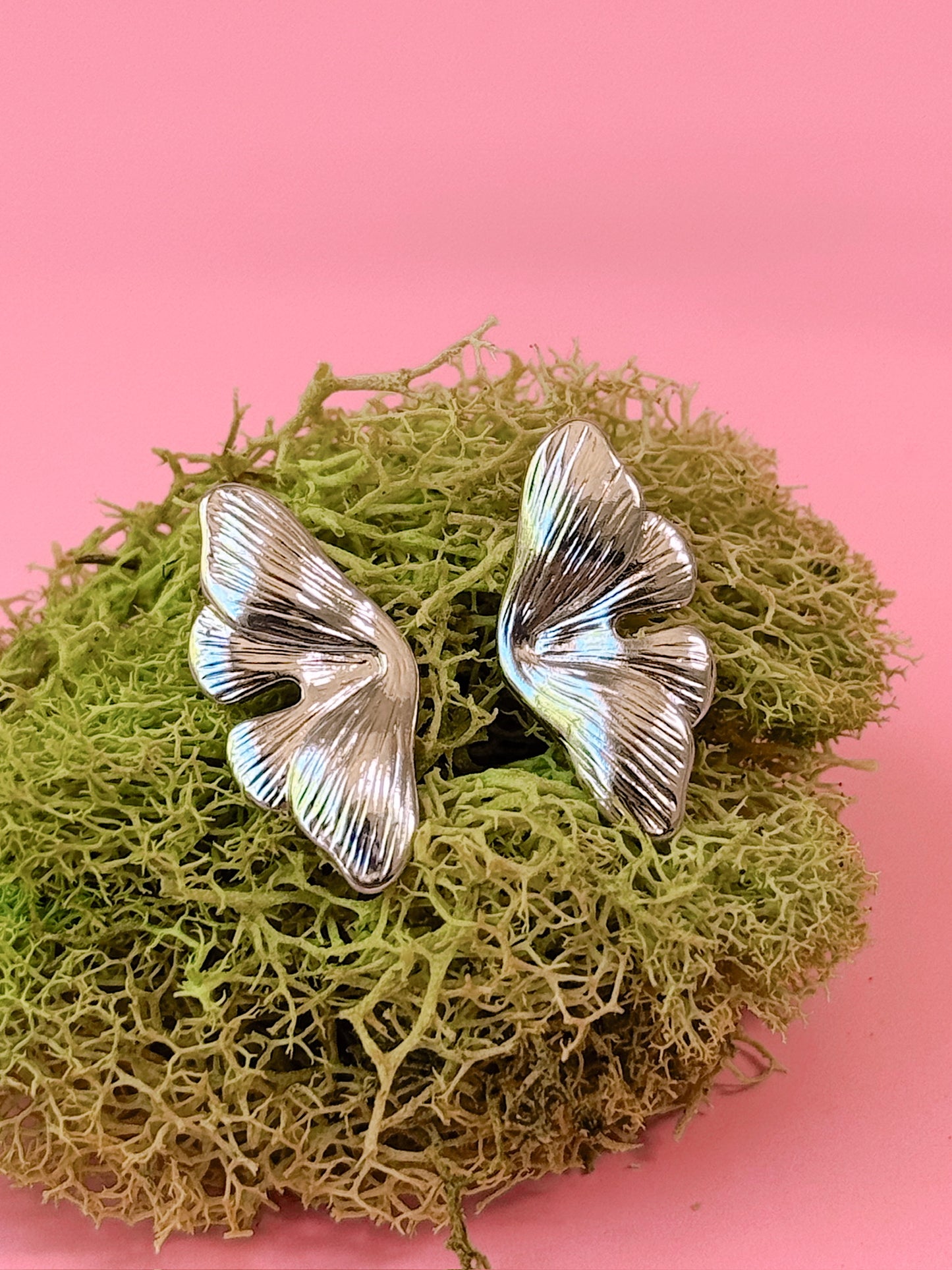 Silver Butterfly Wings Studs
