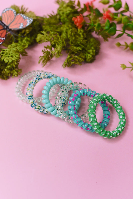 Spiral Hair Ties - 6 Pack (3 Color Ways)