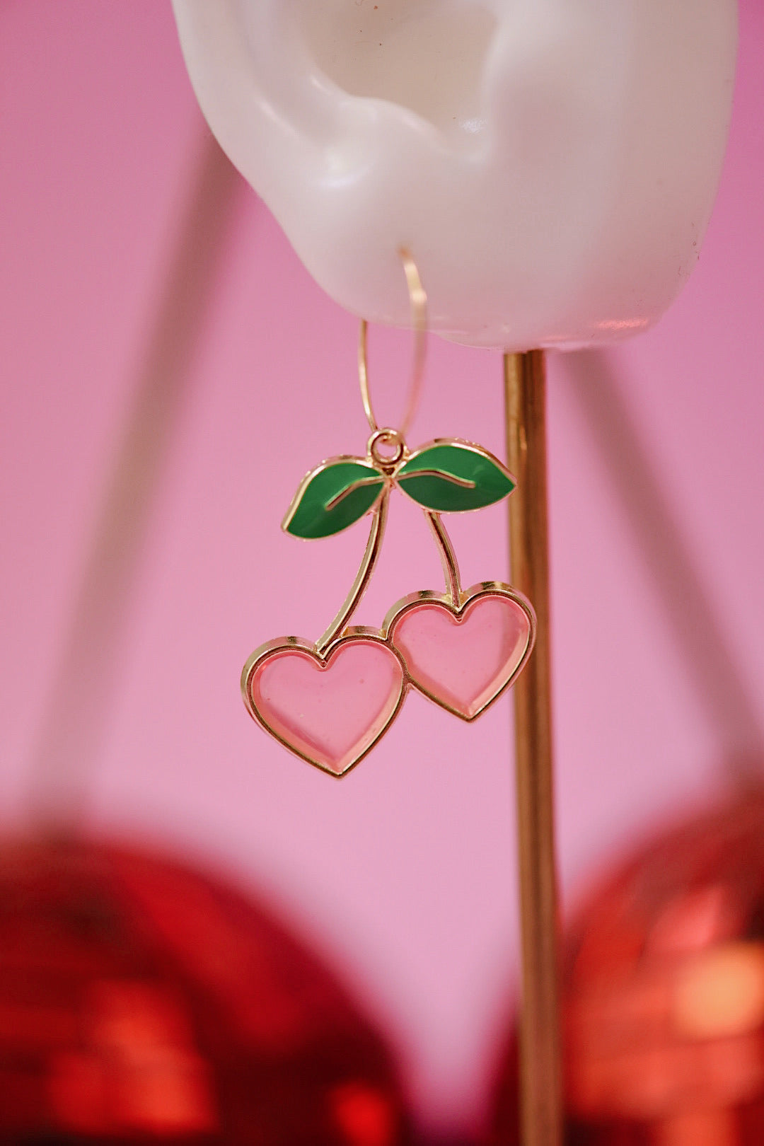 Cherry Heart Hoops (2 Color Options)