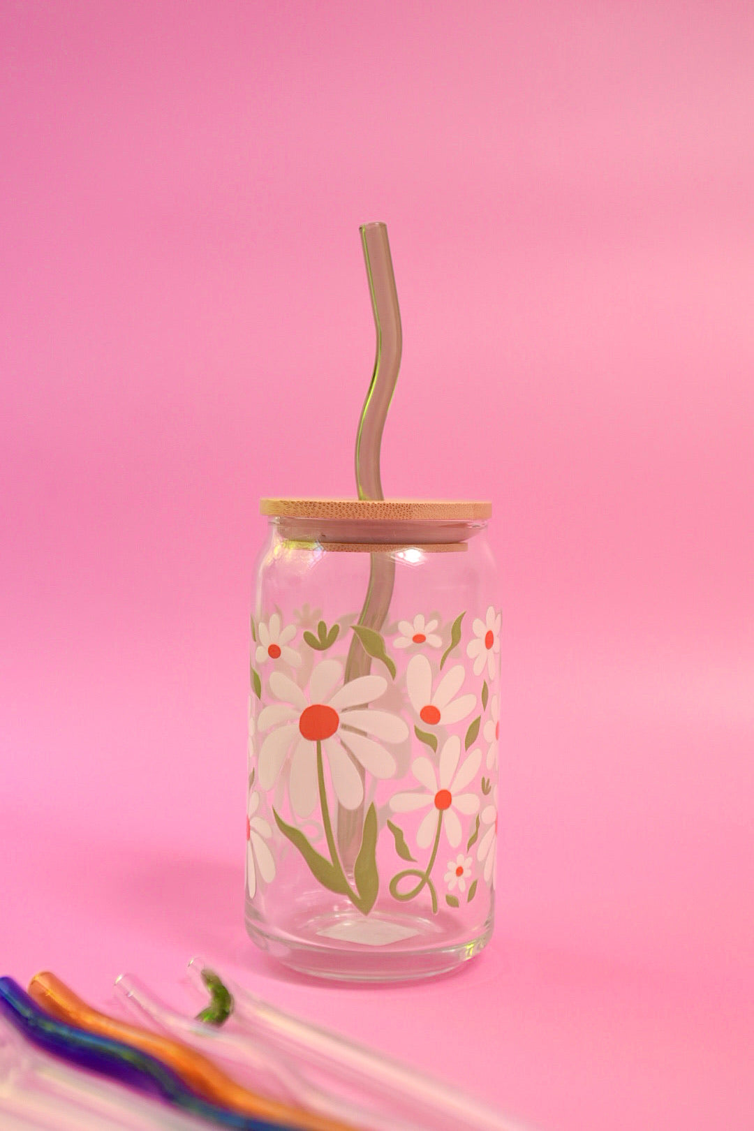 Falling Petals Glass Cup (3 Colors!)