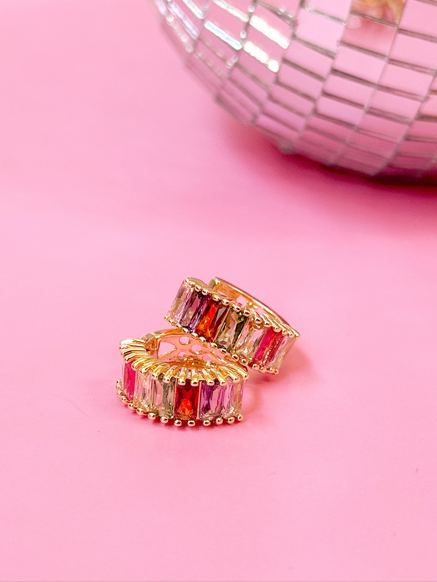 Opalite Gem Huggie Hoops