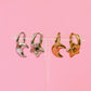 Lunar Charm Huggie Hoops (Gold + Silver)