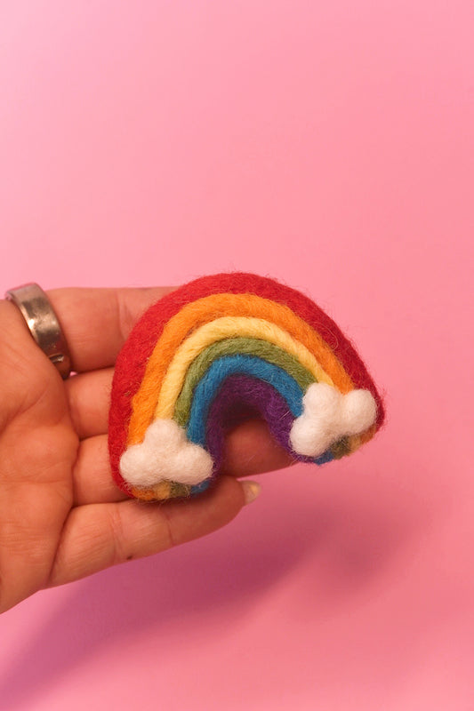 Rainbow Felt Car Vent Clip