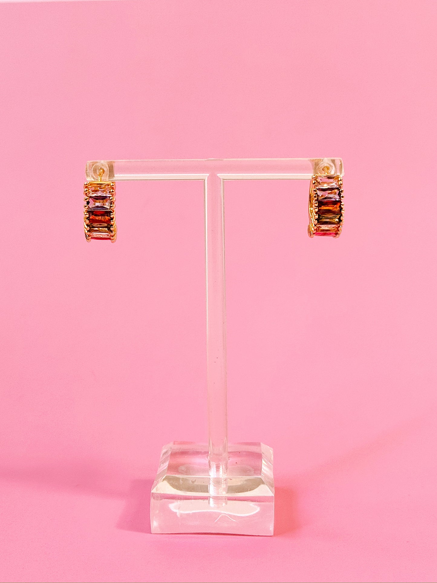 Opalite Gem Huggie Hoops