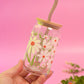 Falling Petals Glass Cup (3 Colors!)