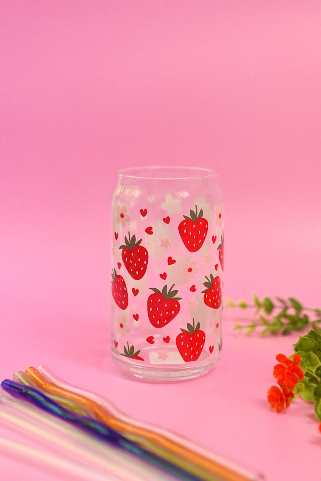 Strawberry Dreams Glass Cup