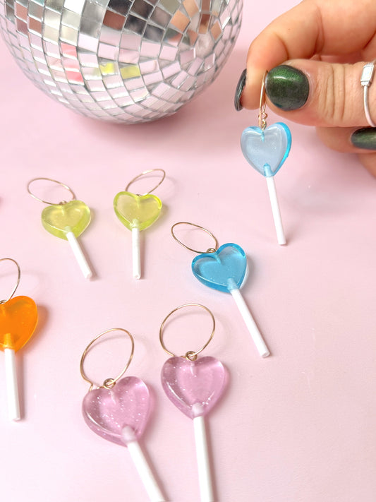 Such A Sucker Glitter Lollipop Hoops