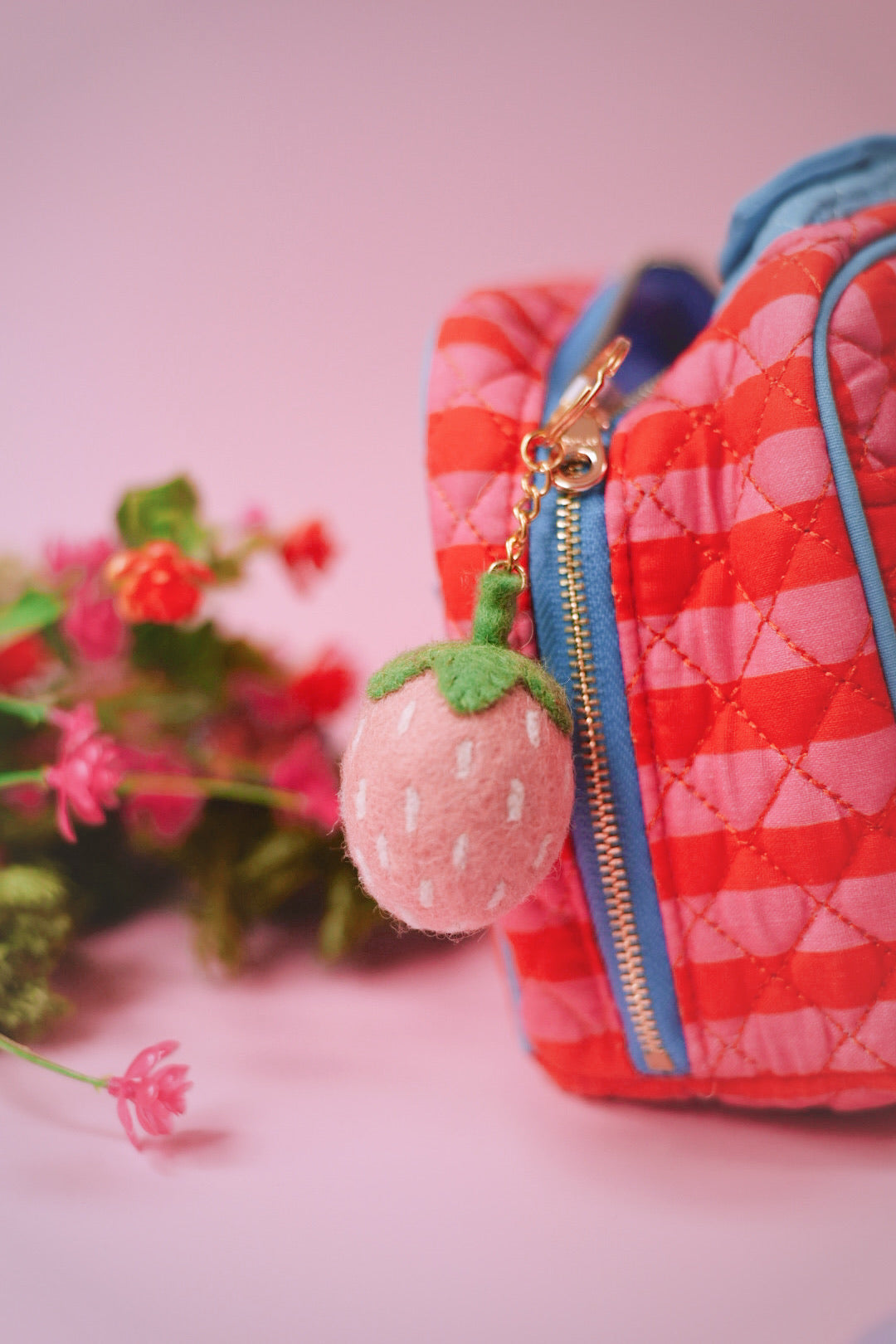Strawberry Felt Keychain