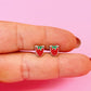 Silver Strawberry Flat-back Pushpin Studs