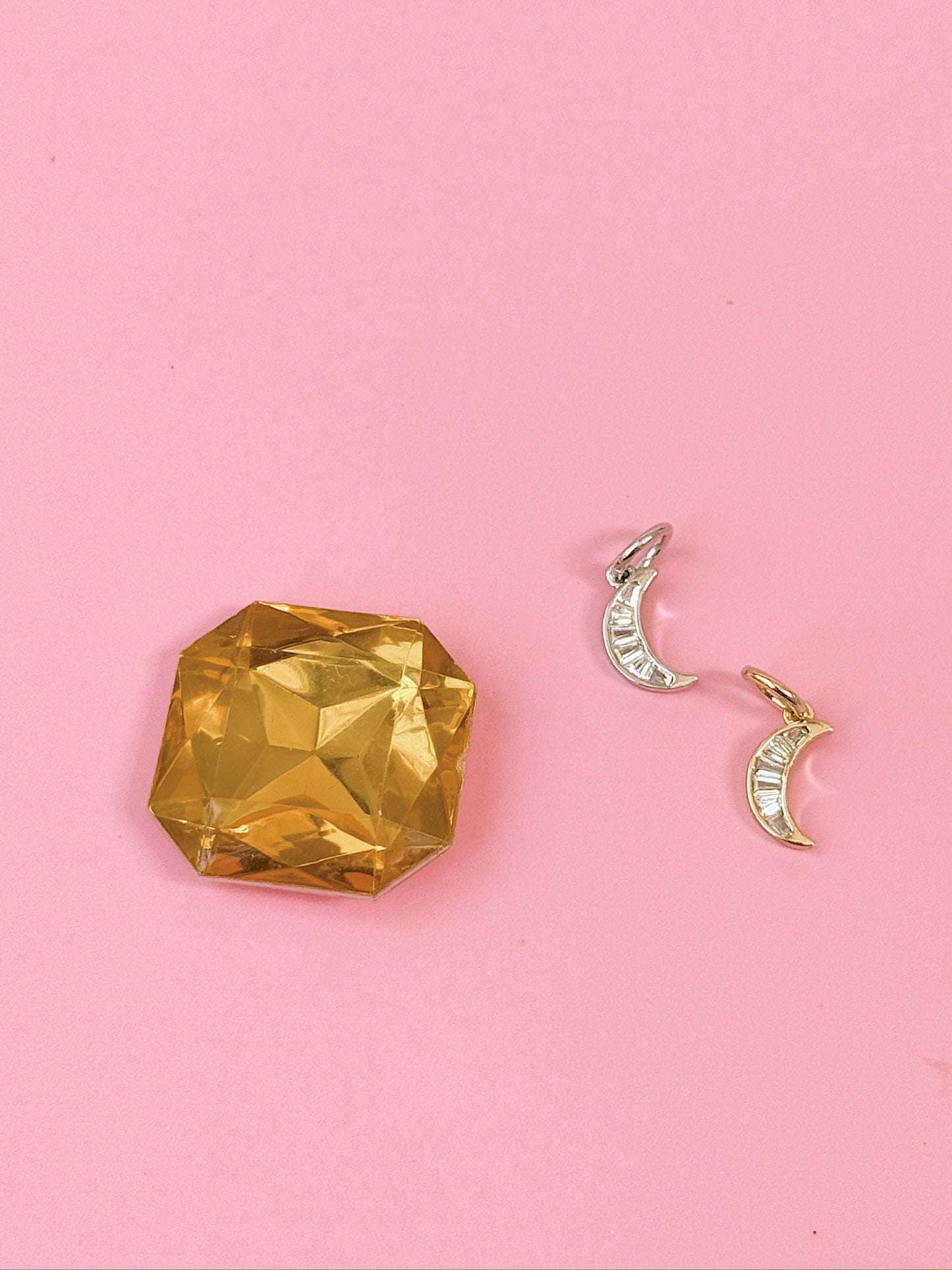 Crystal Moon Charm (Gold + Silver)