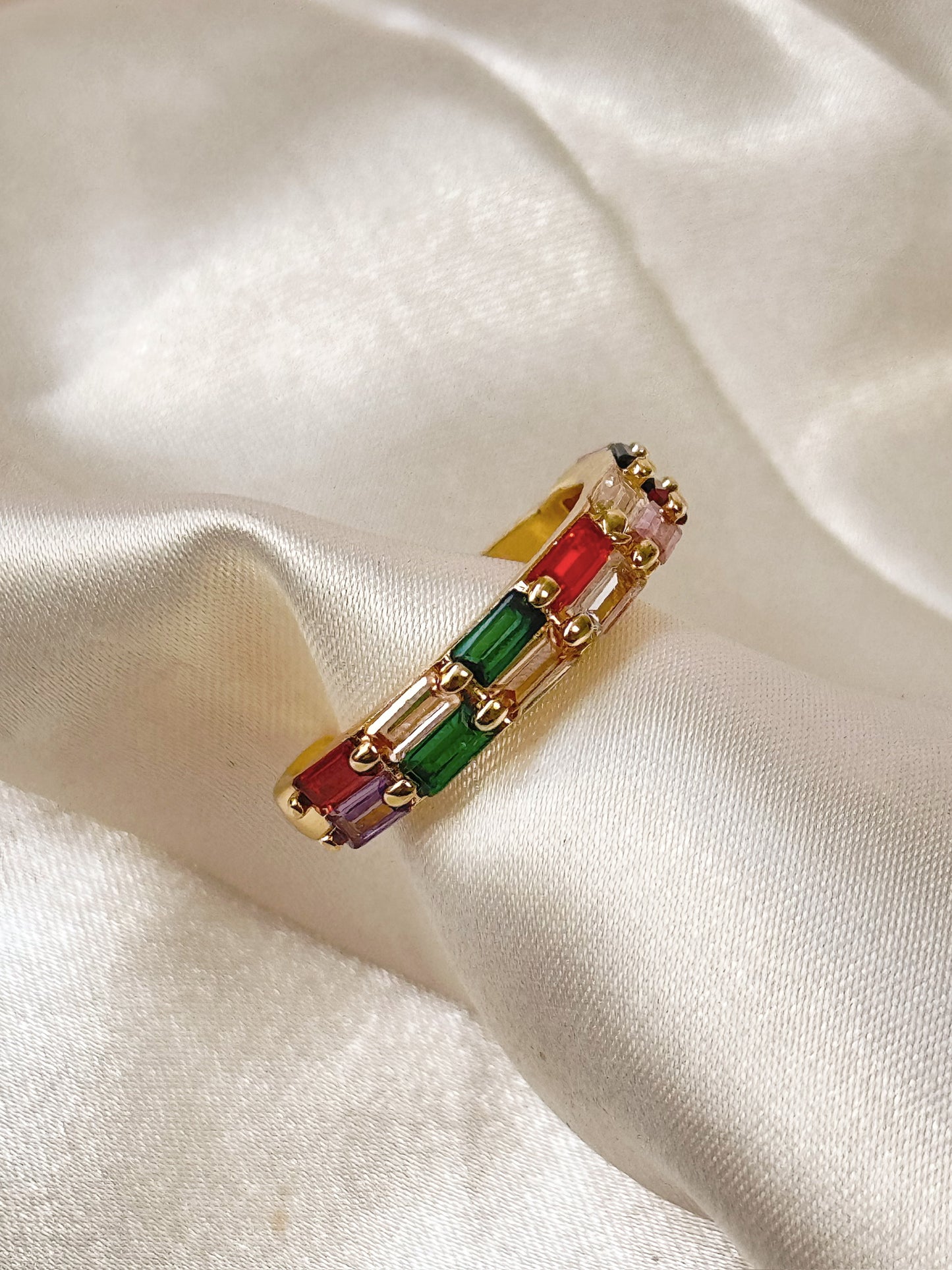 Double Stacked Gem Ring