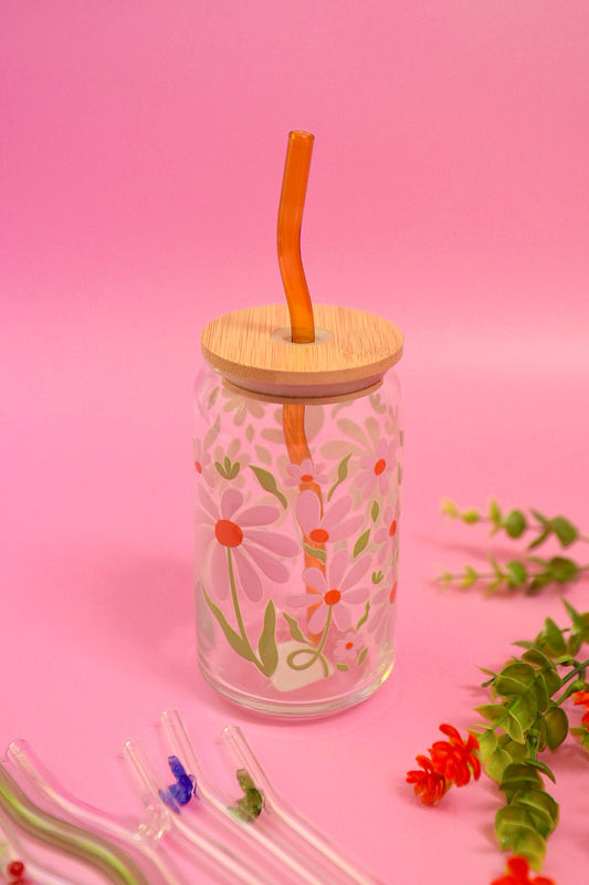 Falling Petals Glass Cup (3 Colors!)