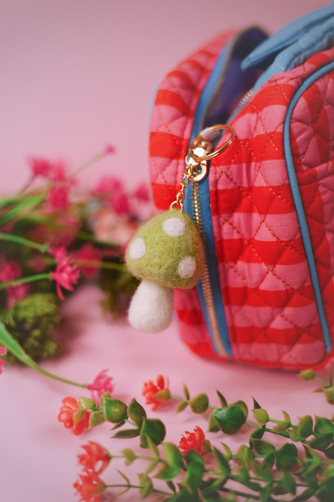 Mushroom Felt Keychain