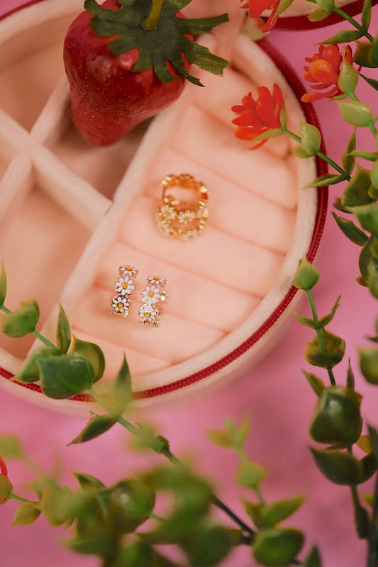 Daisy Hoops (Gold + Silver)