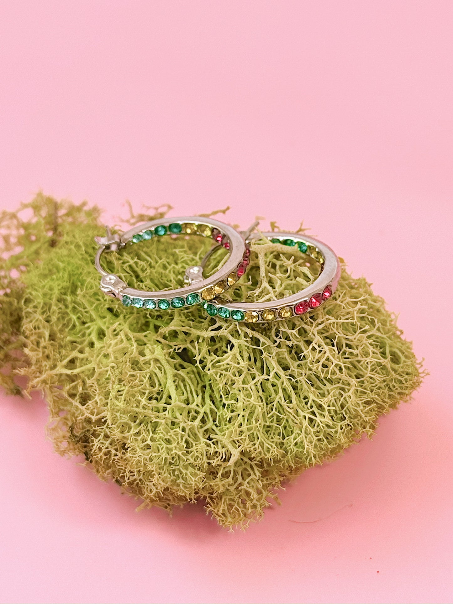 Silver Prism Dust Hoops
