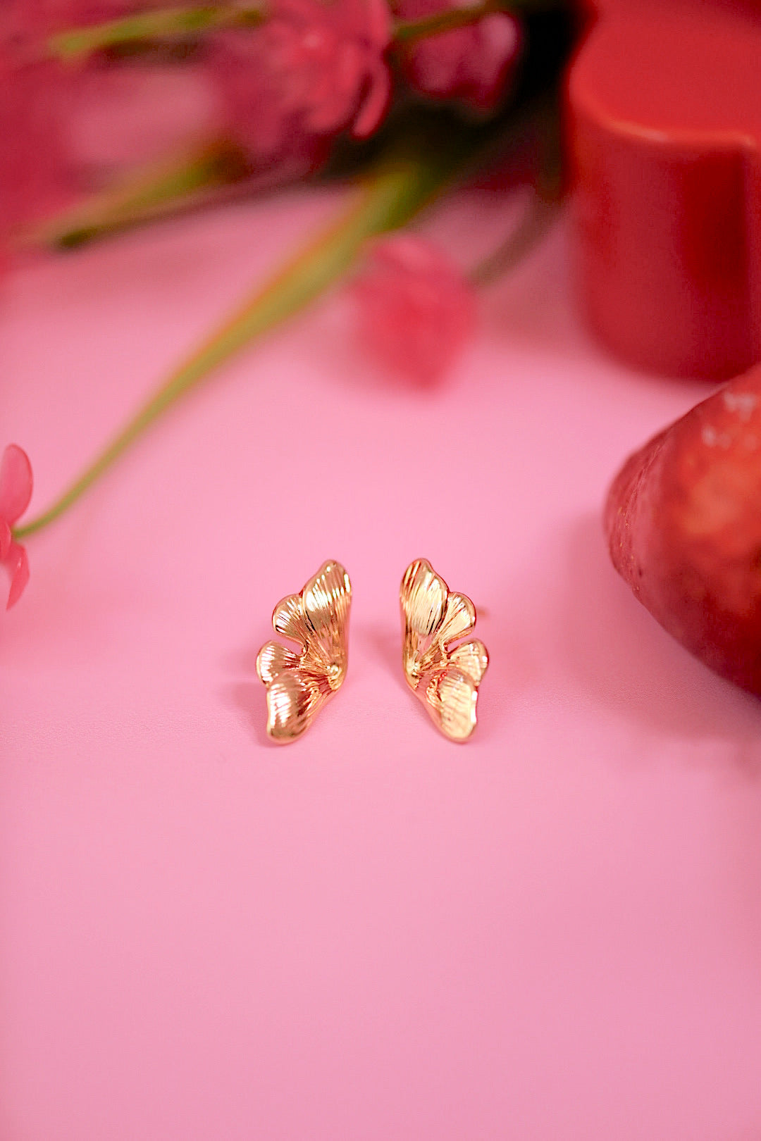 Gold Butterfly Wing Studs