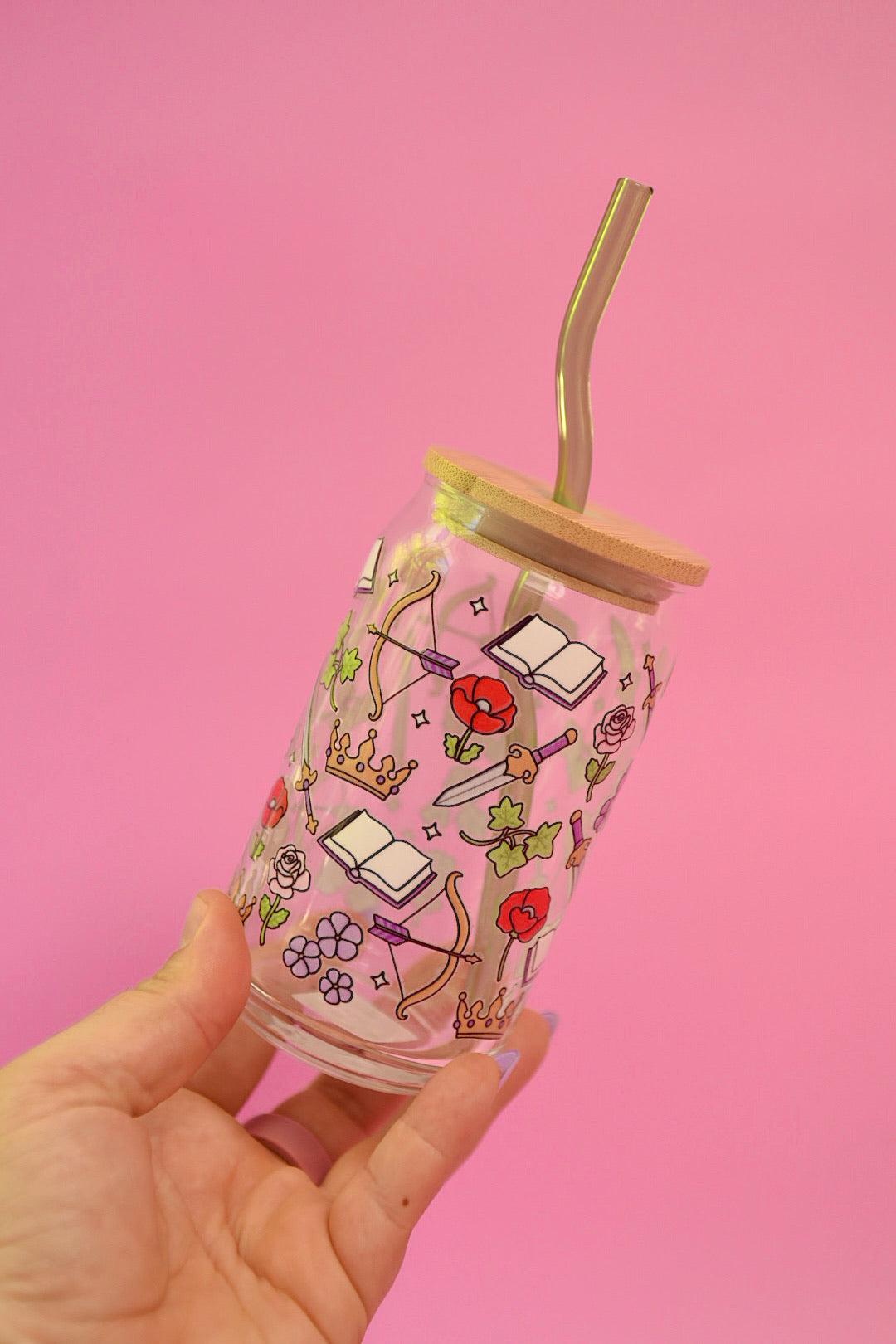 Fantasy Bookish Glass Cup
