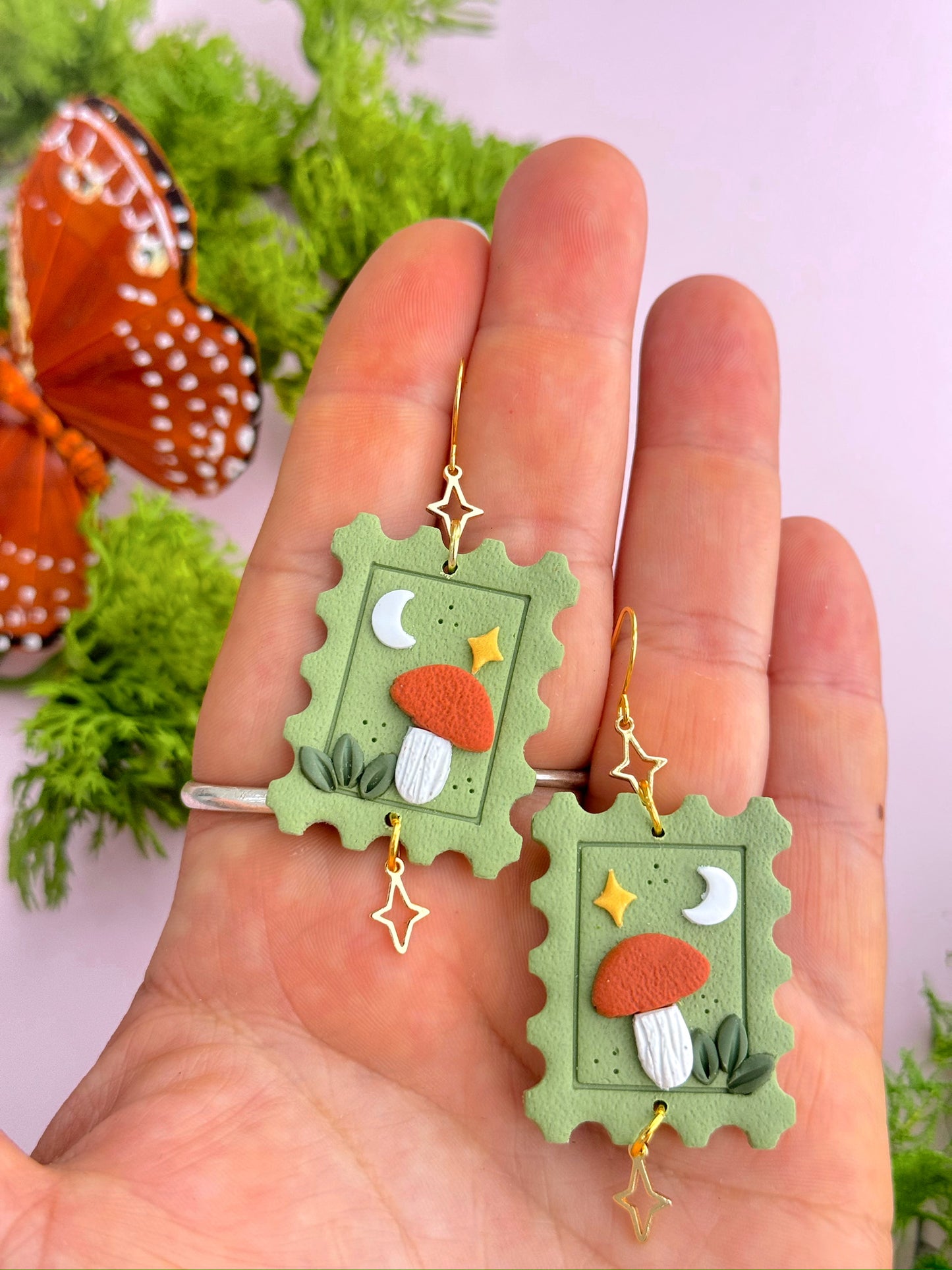 Mushroom Stamp Dangles