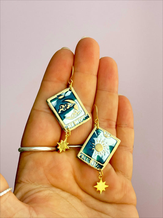 Teal Tarot Card Dangles