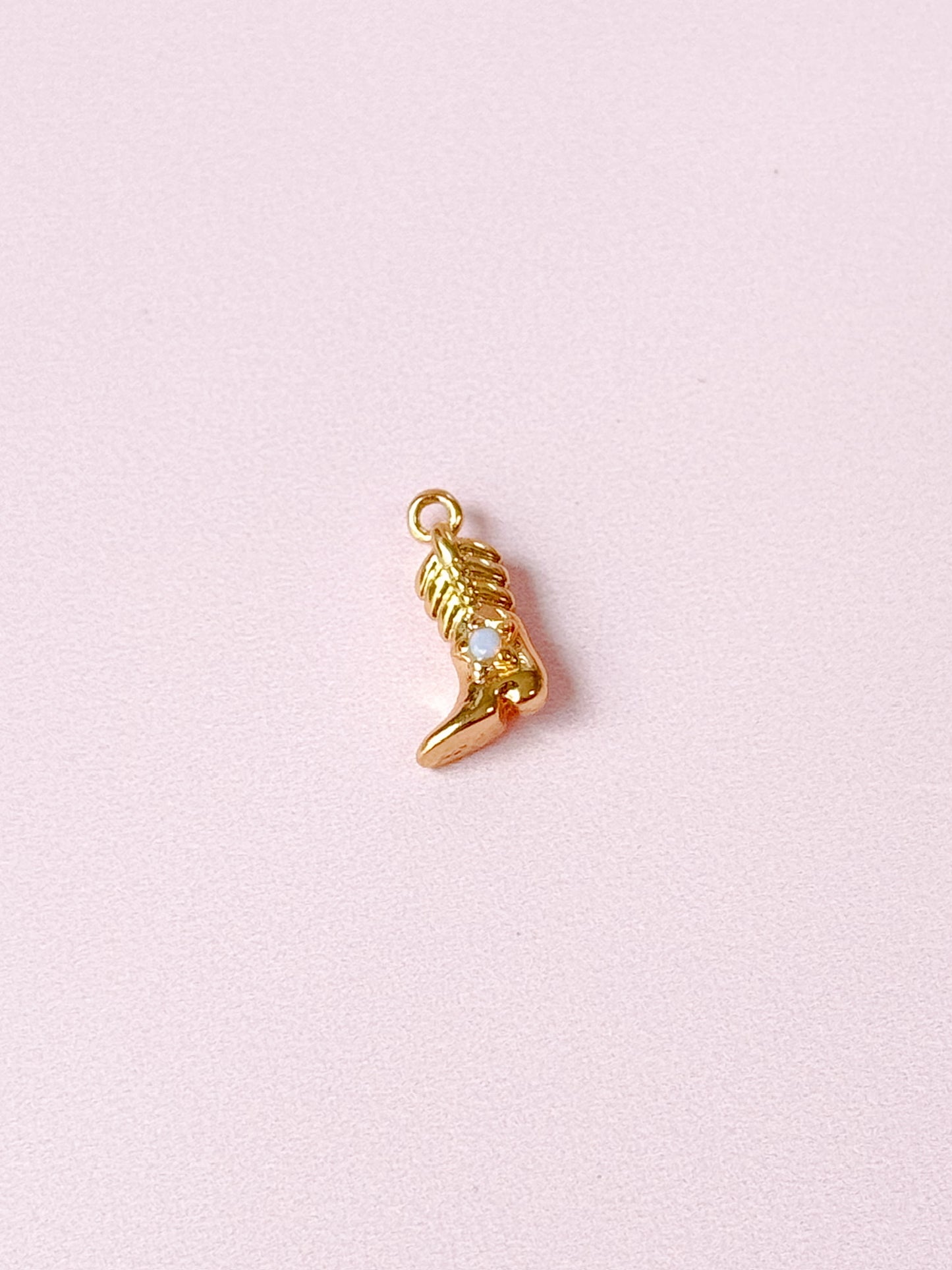 Tiny Opal Cowboy Boot Charm