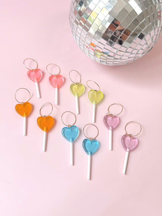 Such A Sucker Glitter Lollipop Hoops