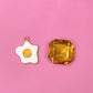 Large Fried Egg Gold Charm