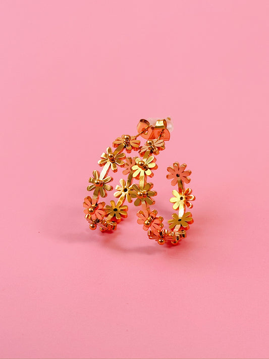 Wildflower Metal Hoops (Gold + Silver)