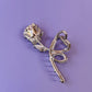 Silver Rose Metal Hair Claw Clip