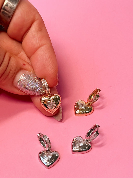 Club Serotonin Clear Jewel Heart Huggies