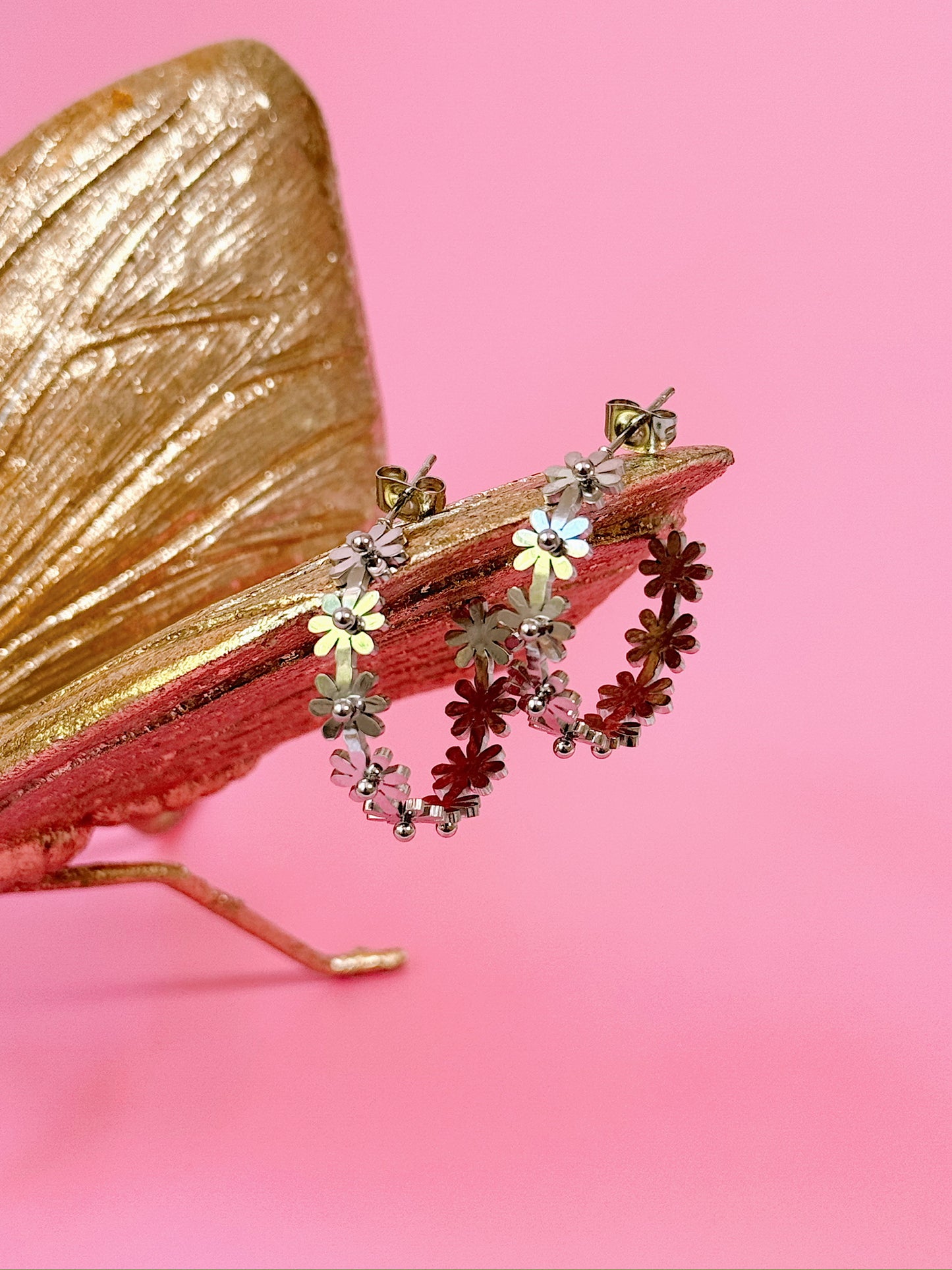 Wildflower Metal Hoops (Gold + Silver)