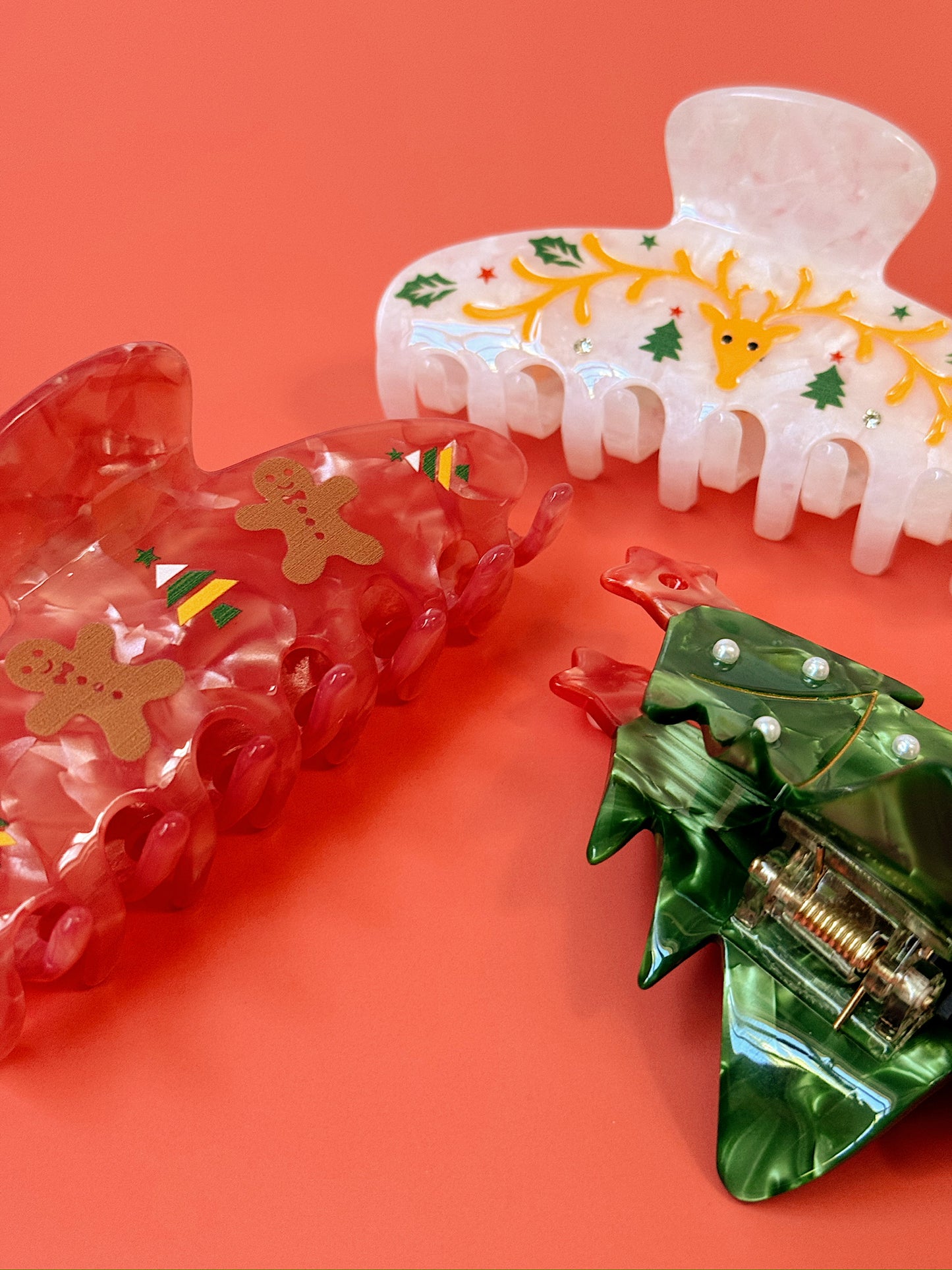 Gingerbread Man Hair Claw Clip