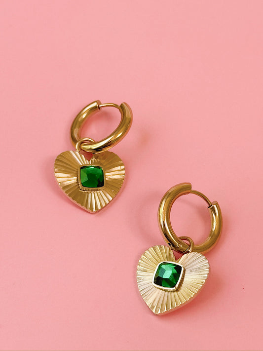 Romantasy Heart Hoops - Emerald