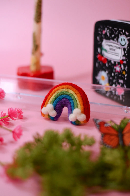 Rainbow Felt Car Vent Clip