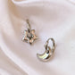 Lunar Charm Huggie Hoops (Gold + Silver)