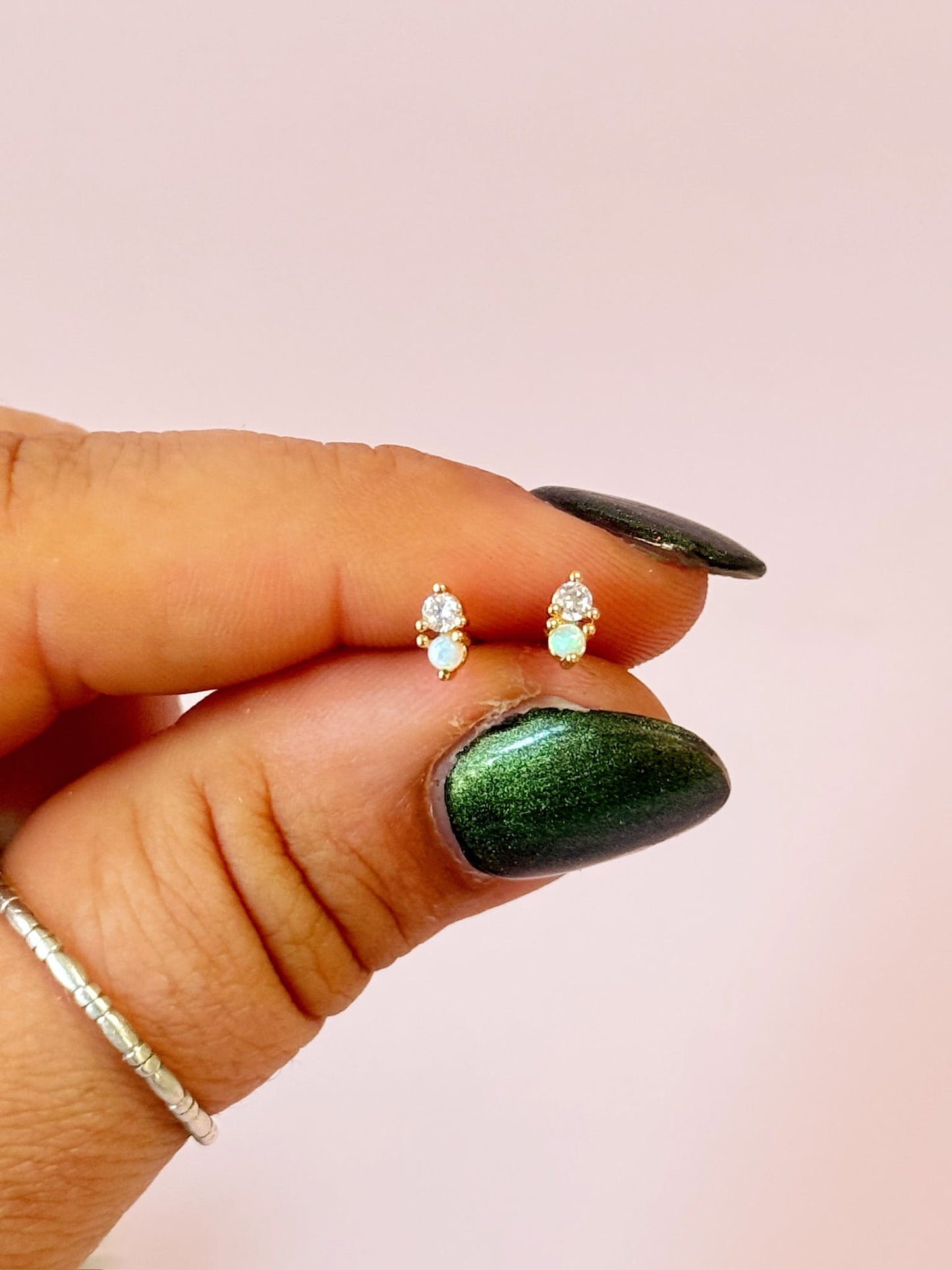 Golden Hour Designs CZ Opal Studs Earrings