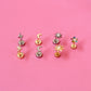 Crescent Moon Flatback Screwback Stud (Single)