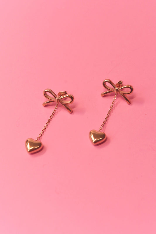 Heart Drop Stud Dangles