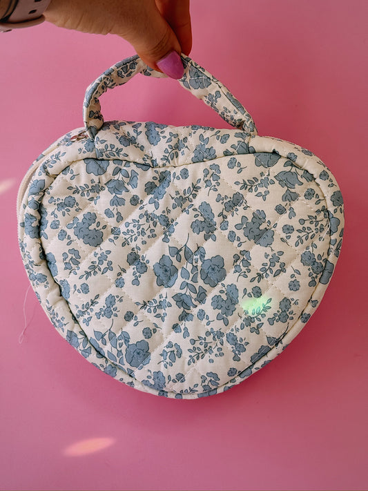 Vintage Blue Cosmetic Travel Bag