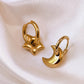 Lunar Charm Huggie Hoops (Gold + Silver)