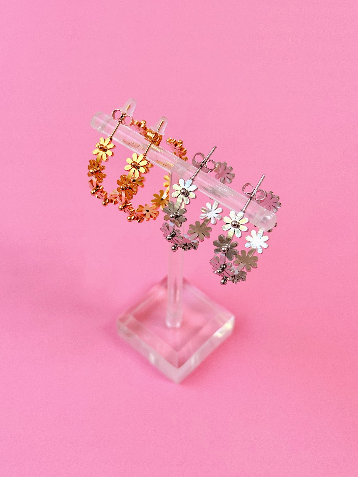 Wildflower Metal Hoops (Gold + Silver)