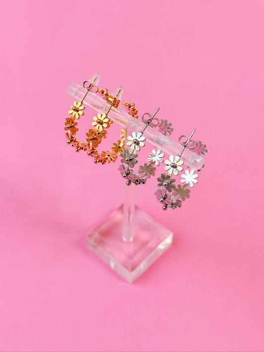Wildflower Metal Hoops (Gold + Silver)