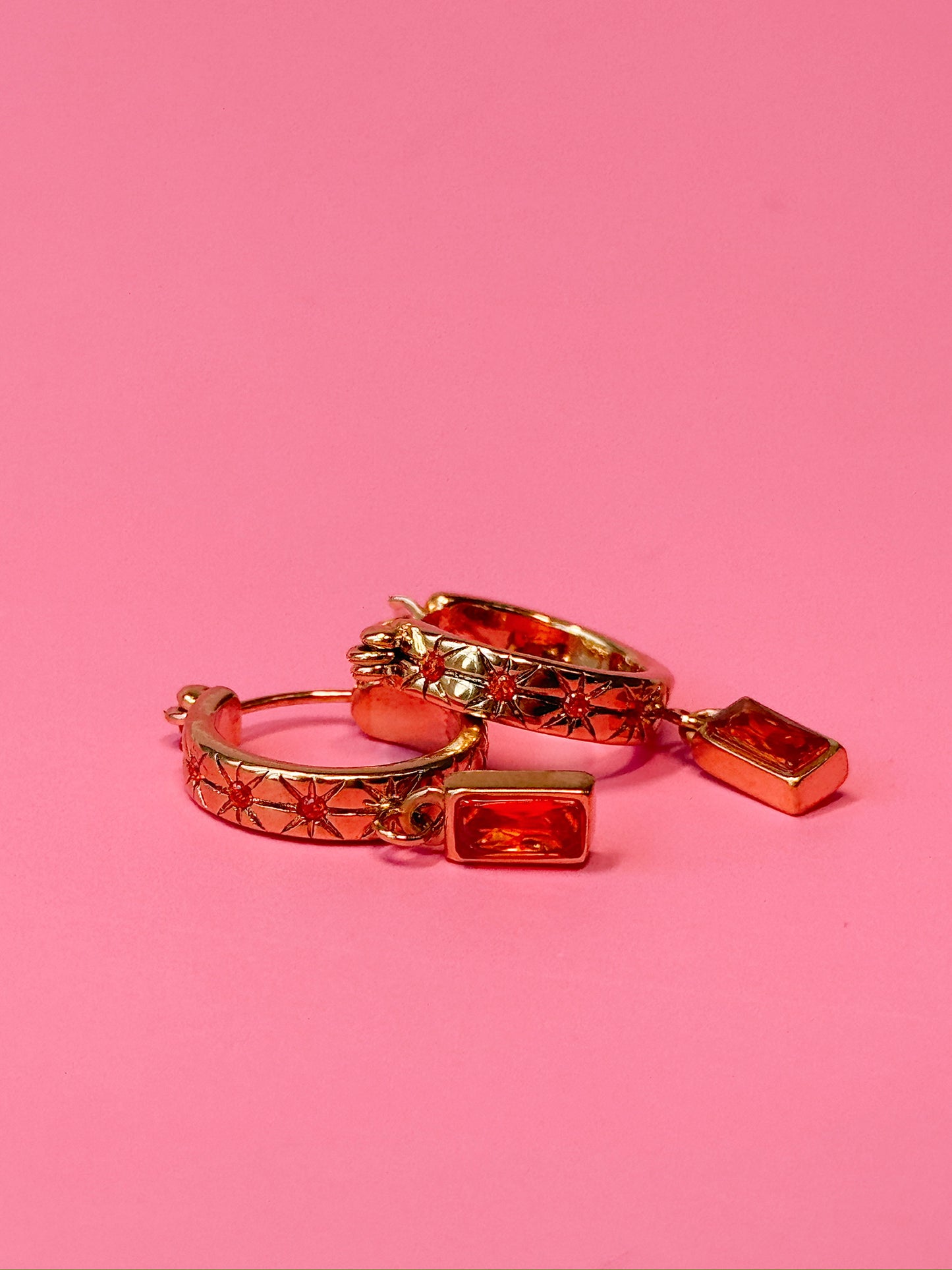 Amber Jewel Hoops
