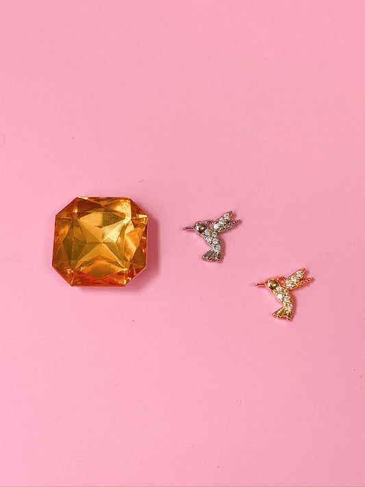 Hummingbird Sparkle Charm (Gold + Silver)