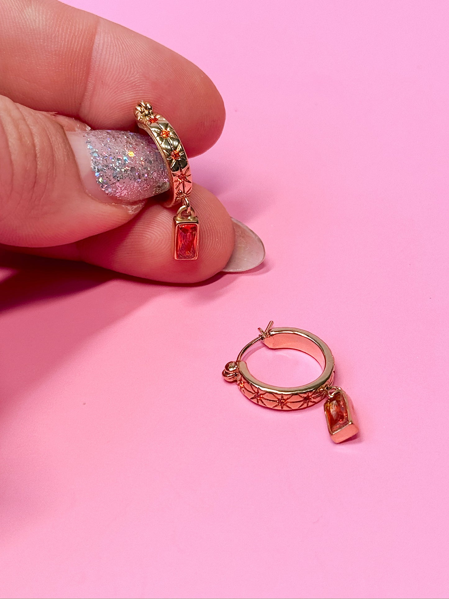 Amber Jewel Hoops