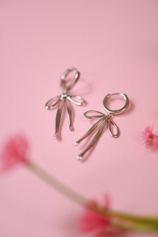 Vintage Bow Huggies (Gold + Silver)