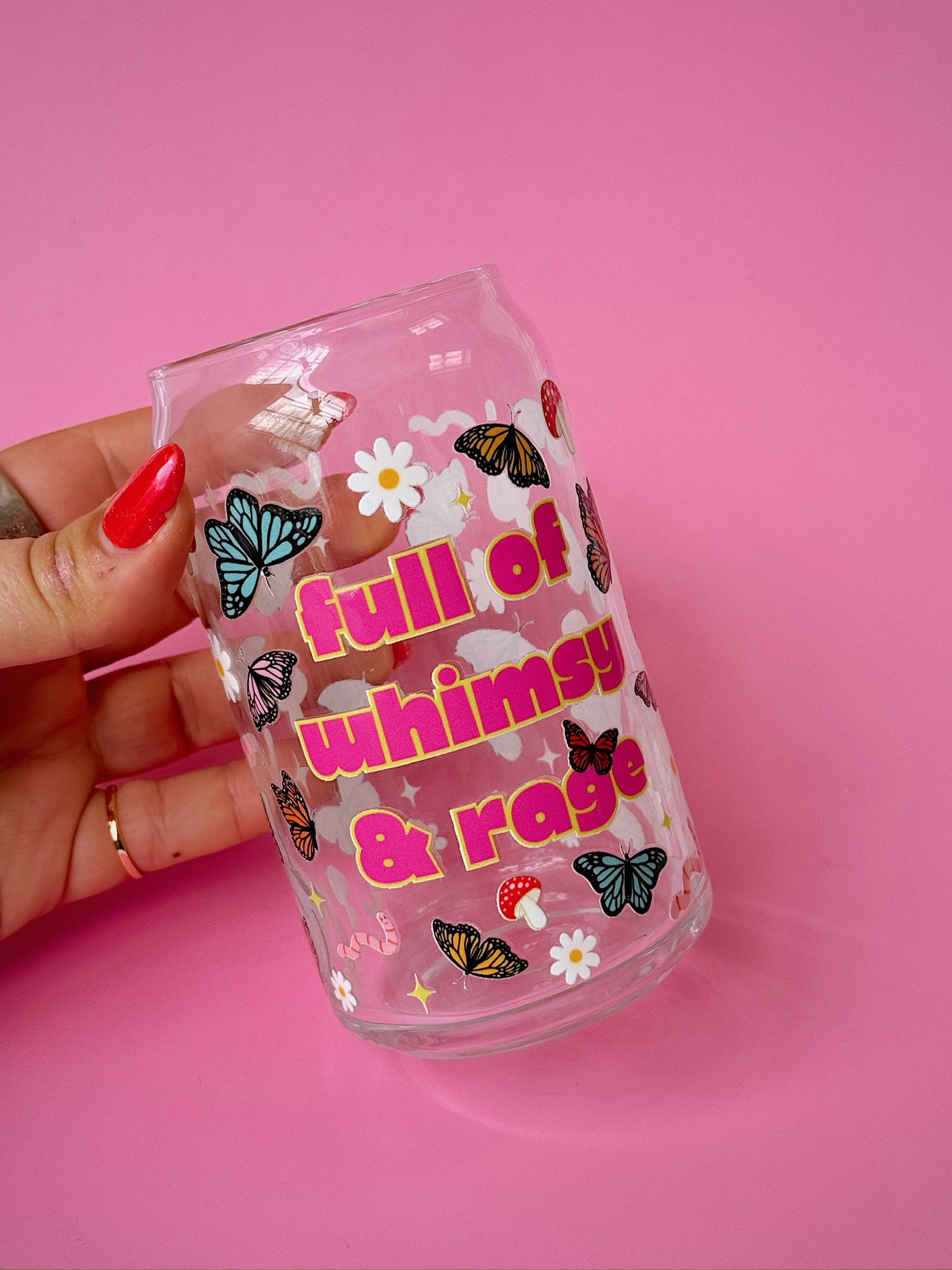 Whimsy & Rage Glass Cup