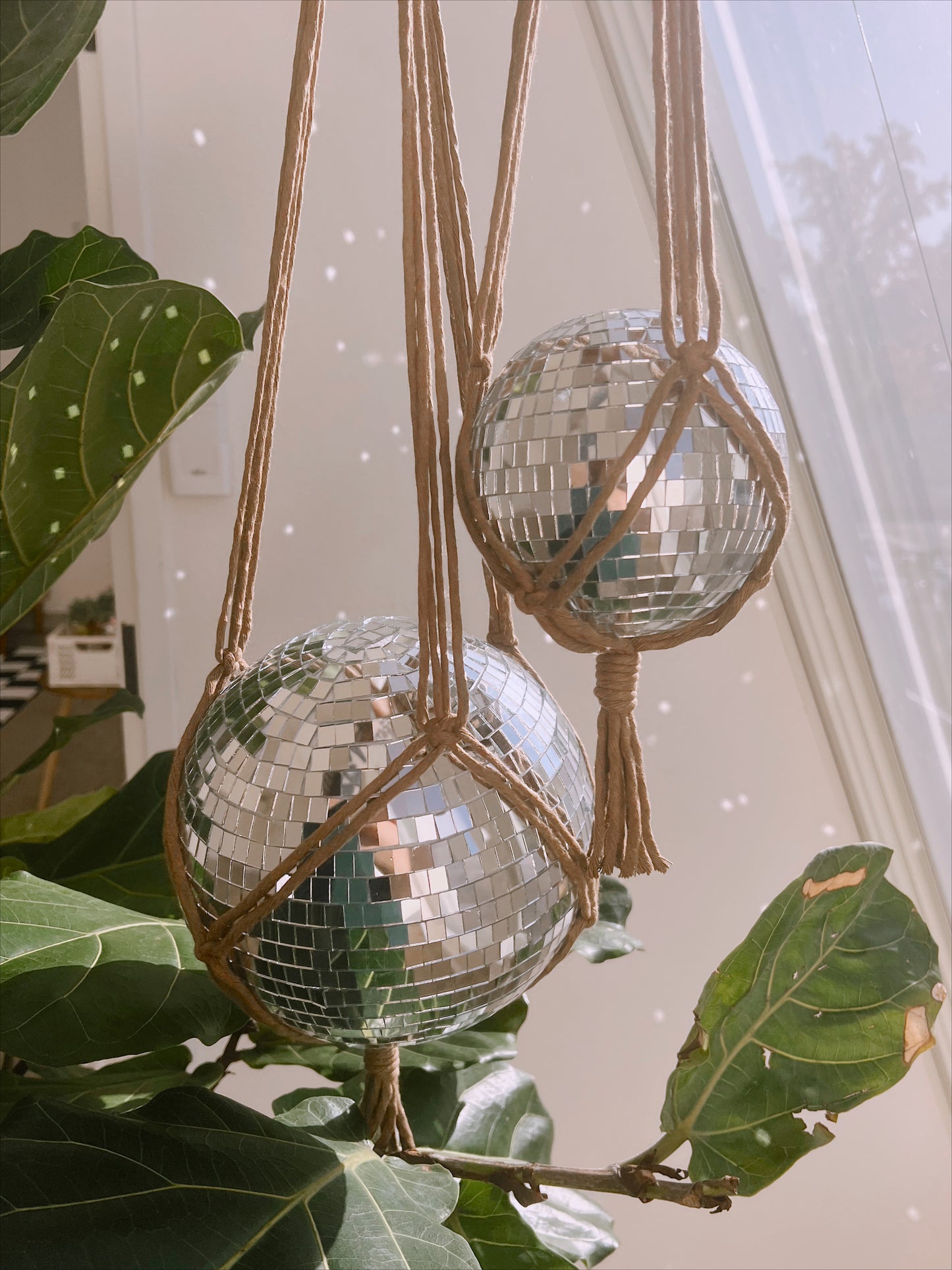 Disco Ball Hangers - Latte Brown