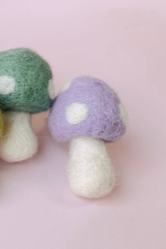 Purple Felt Mushroom Car Vent Clip