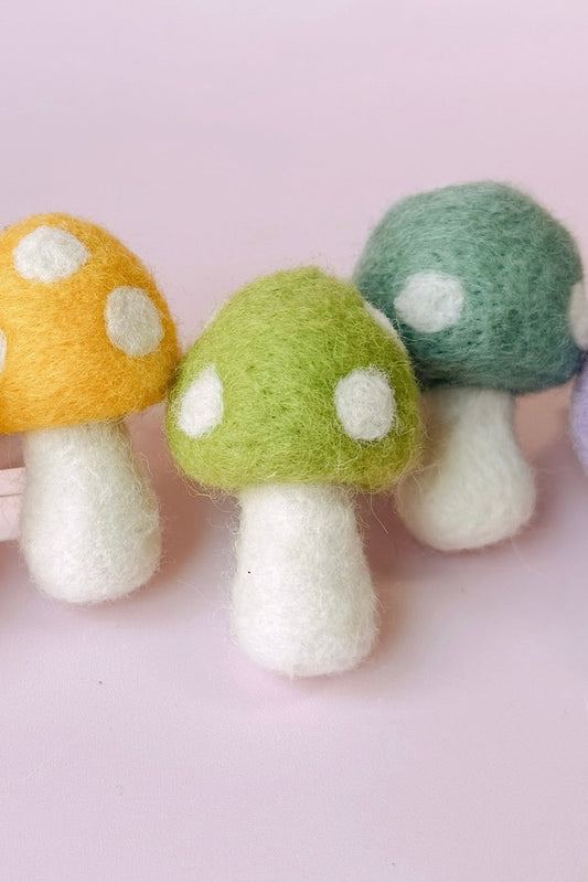 Green Felt Mushroom Car Vent Clip